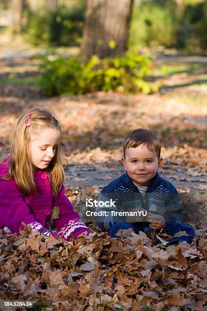 Fratello E Sorella Nel Parco - Fotografie stock e altre immagini di Abbigliamento casual - Abbigliamento casual, Affettuoso, Albero