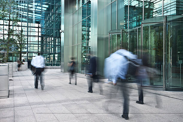 istock Blurred Business People Walking Fast in Financial District 184328446