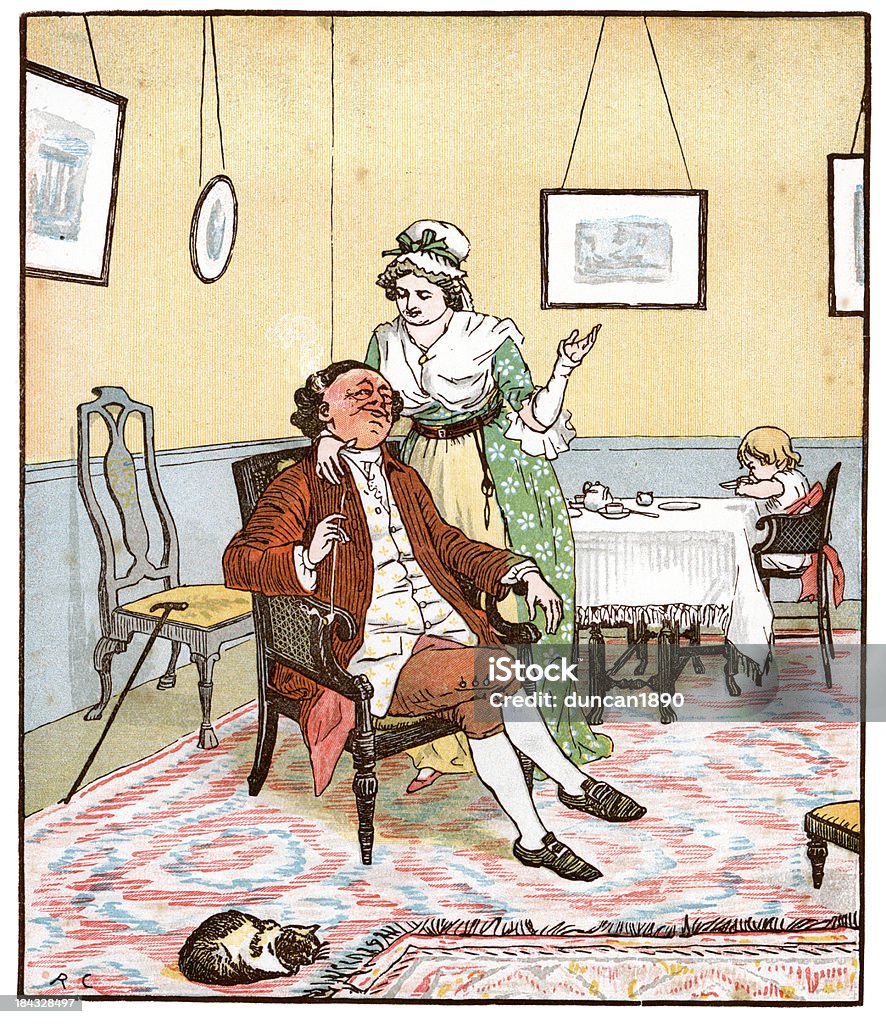 Glückliche Familie - Lizenzfrei Jane Austen - Schriftstellerin Stock-Illustration