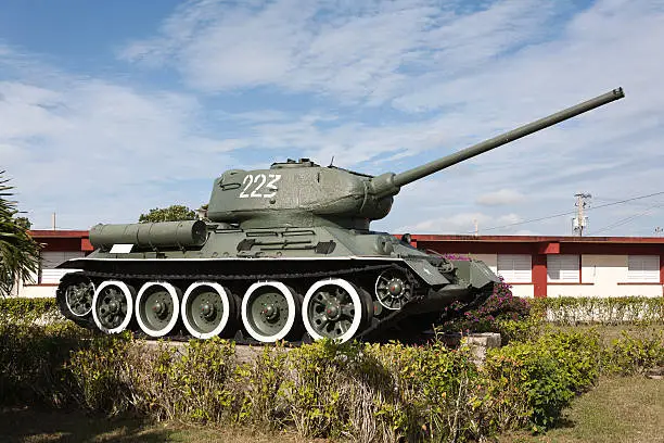 "A Russian T-34 tank is placed as a monument at the Bay of Pigs, to commemorate the invasion."