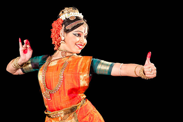 Classical Indian Kuchipudi Dancer stock photo