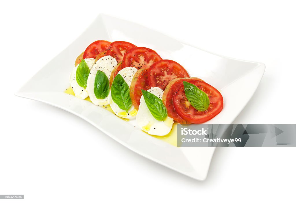 Salada Caprese - Royalty-free Fundo Branco Foto de stock