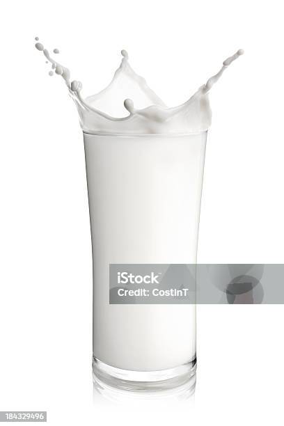 Splashing Milk Stock Photo - Download Image Now - Milk, Drinking Glass, Splashing