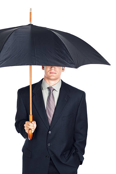 istock Businessman Anticipating Poor Weather and Future Outlook on White 184330085