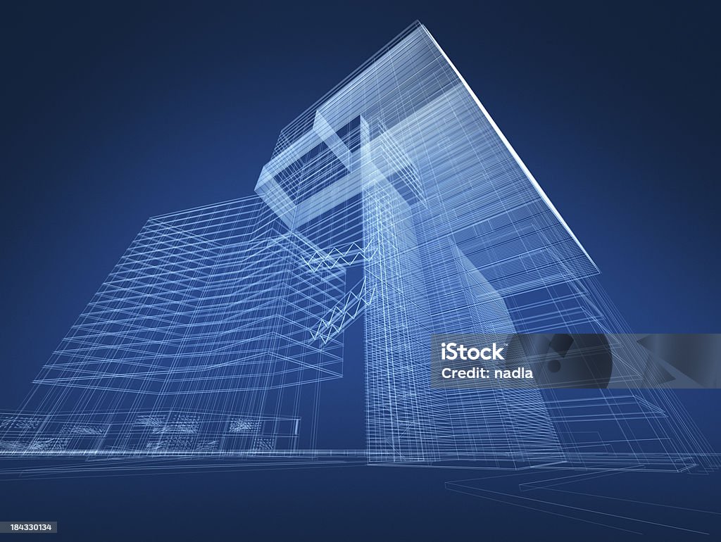 3 D architettura astratto - Foto stock royalty-free di Cianografia