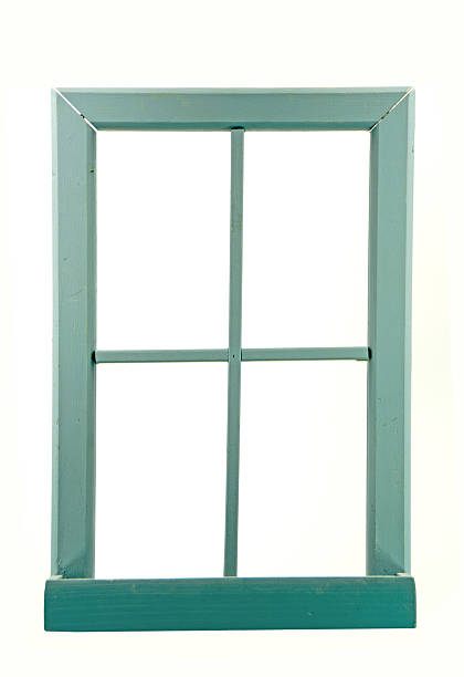 ancien cadre de fenêtre en bois avec texte - window frame window isolated clipping path photos et images de collection