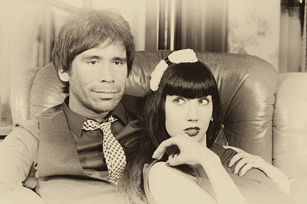 istock Retro couple in black and white 184330561