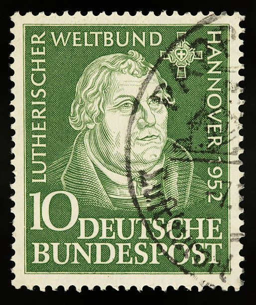 istock West german vintage postage stamp Martin Luther 184330630