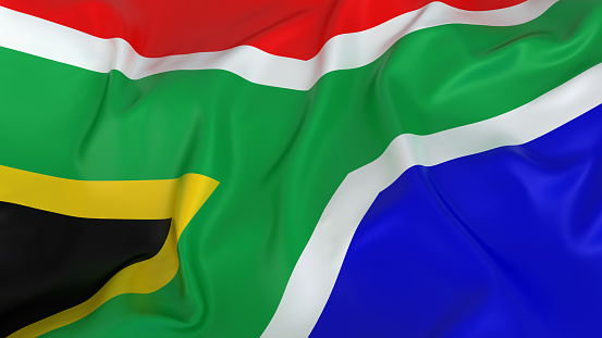 Flag of South Africa, Fabric realistic flag, South Africa Independent Day flag