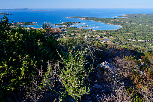 The town of Marinella, a popular tourist destination in Gallura. Sassari province. Sardinia. Italy.