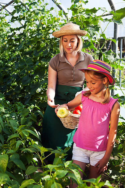 istock Mother and daughter in greenhouse 184331437