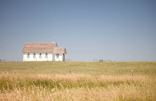 istock Lone Church in A Field 184331579