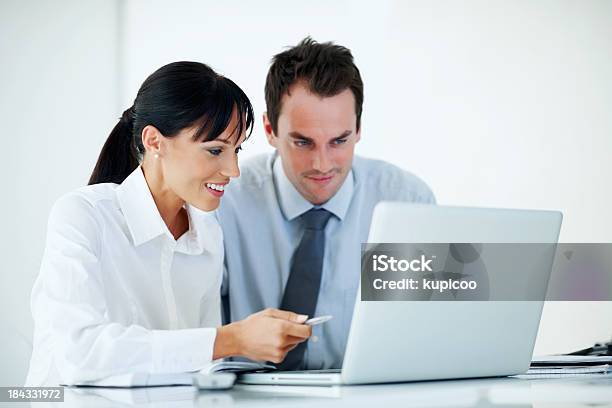 Business People With Laptop At Office Stock Photo - Download Image Now - 30-39 Years, Adult, Adults Only