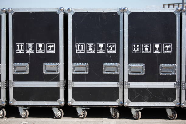 Equipment Cases "Audio, Video, and Lighting Equipment cases" metal crate stock pictures, royalty-free photos & images