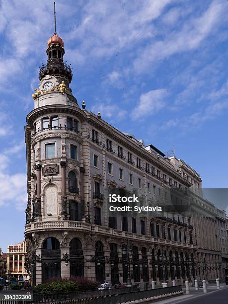 Spanish Building Madrid Stock Photo - Download Image Now - Antenna - Aerial, Arcade, Architecture