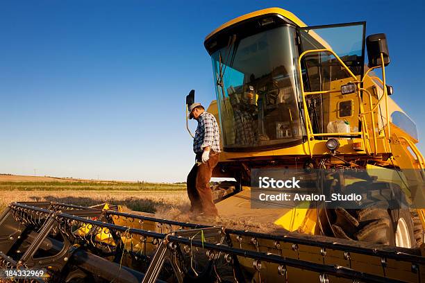 Farmer 덕분에 컴바인 수확기 기계류에 대한 스톡 사진 및 기타 이미지 - 기계류, 농업, 대형