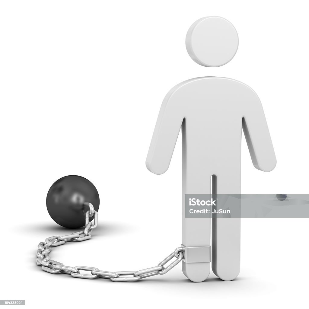Homem com shackle - Foto de stock de Grilhões royalty-free