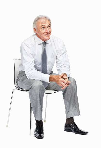 istock Business man sitting on office chair 184333483