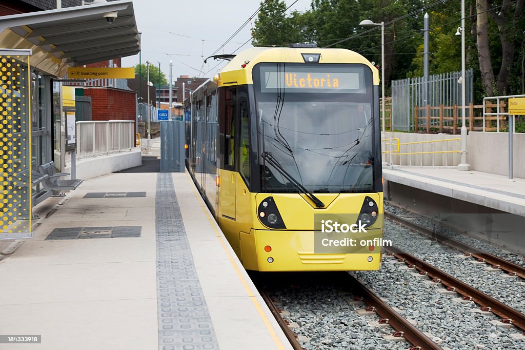 Manchester Metrolink Straßenbahn, neue station - Lizenzfrei Manchester - England Stock-Foto