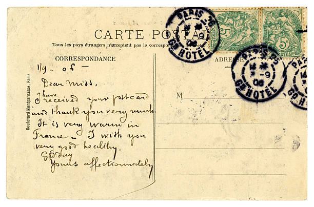 はがき掲載され、1906 年、パリで - postage stamp postmark mail paris france ストックフォトと画像