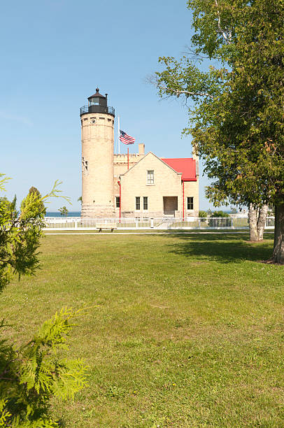 istock Mackinac Point Lighthouse and Lawn 184334135