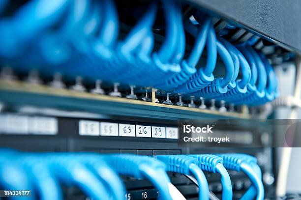 Network Hub And Cable Stock Photo - Download Image Now - Blue, Business, Cable