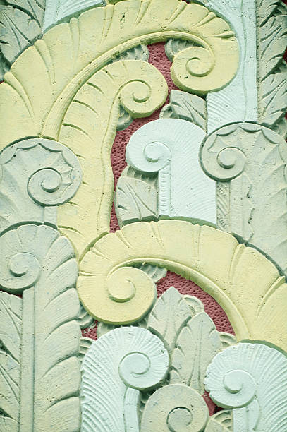 istock Tropical Art Deco Palm Tree Pattern Architecture Detail Miami 184334363