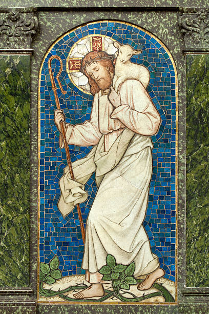 иисус christ мозаика - shepherds staff стоковые фото и изображения