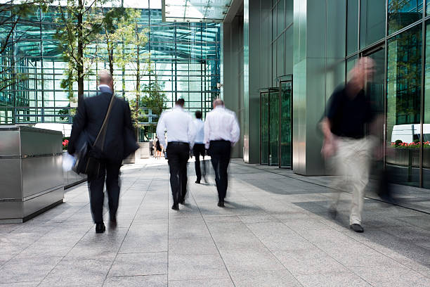 istock Blurred Business People Walking Fast in Financial District 184335339