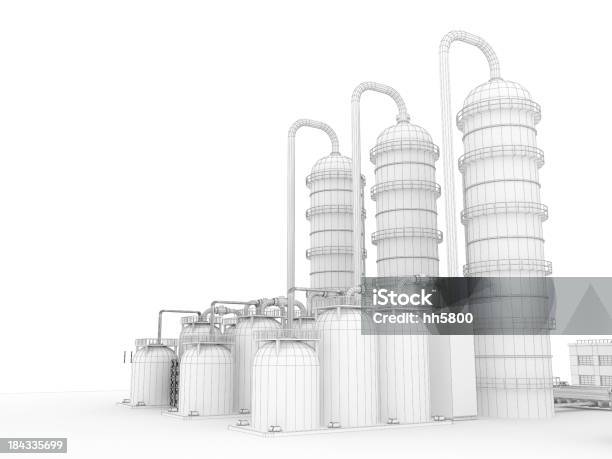 Photo libre de droit de Esquisse 3d De Lindustrie Stockage De Carburant 4 banque d'images et plus d'images libres de droit de Croquis - Croquis, Essence, Gaz naturel