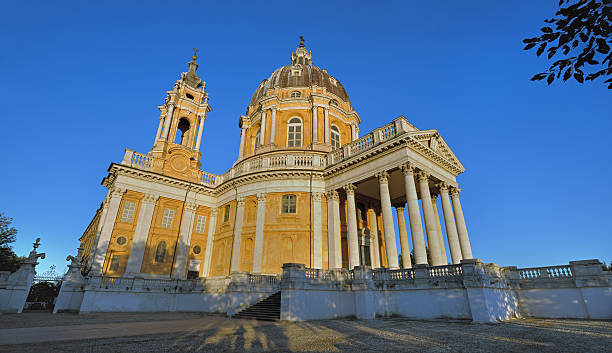 istock Basilica of Superga, Turin, side view, blue sky background 184336155