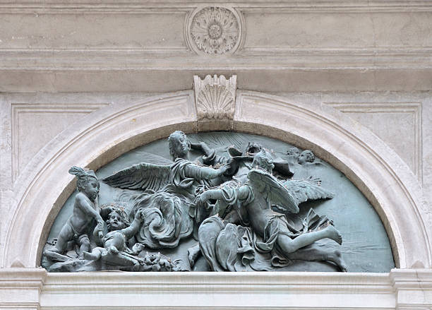 istock Old Venetian carving above doorway 184336162