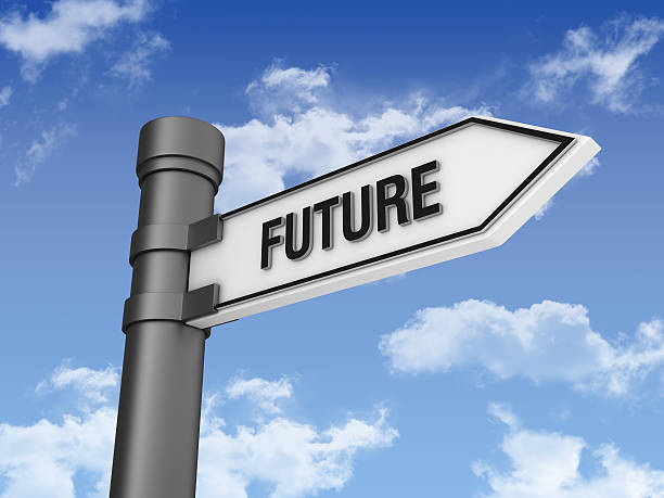 istock Directional Sign with Future Word and Sky 184336412