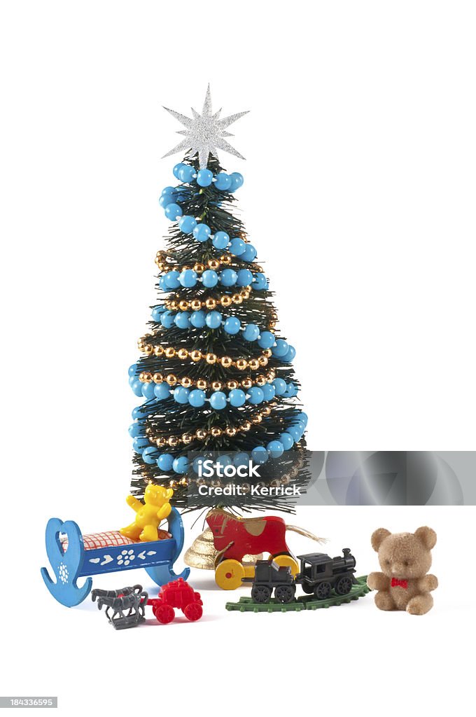 Miniatur-Weihnachtsbaum mit Geschenken - Lizenzfrei Baum Stock-Foto