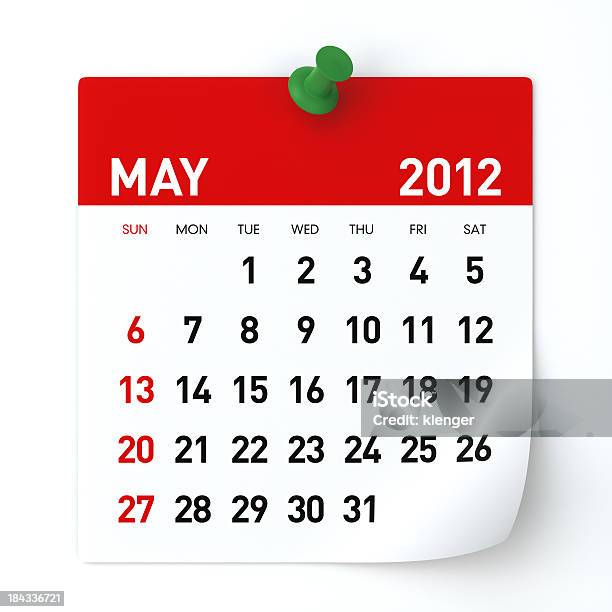 May 2012 Calendar Stock Photo - Download Image Now - 2012, Calendar, Calendar Date