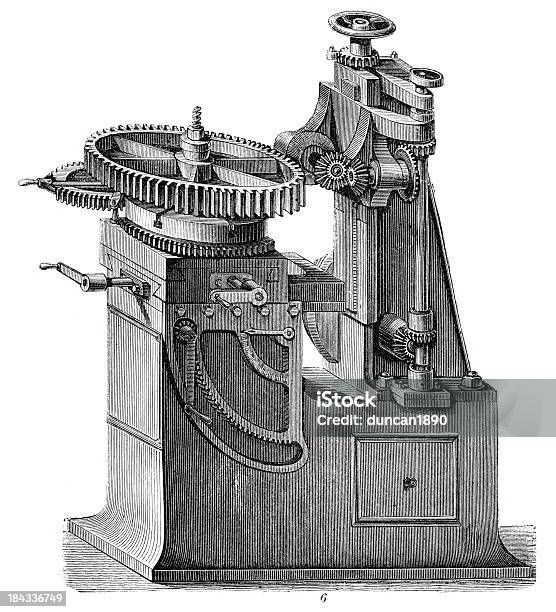 Retro Máquinasmáquina De Corte - Arte vetorial de stock e mais imagens de Alavanca - Alavanca, Antigo, Antiguidade