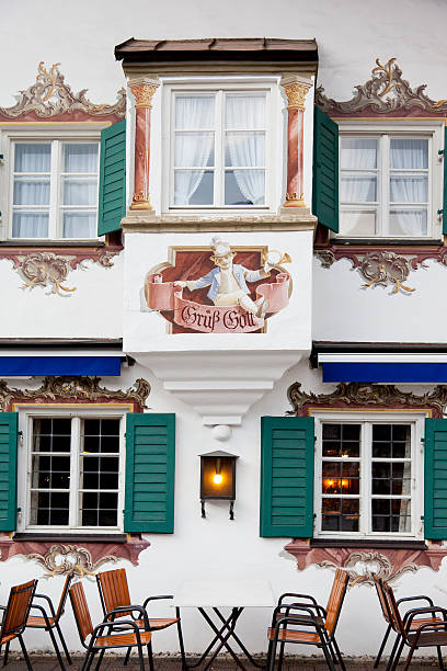 Restaurant tables in Oberammergau, Germany
