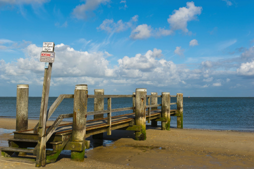 Boat jetty on the beach in Wyk on Foehr