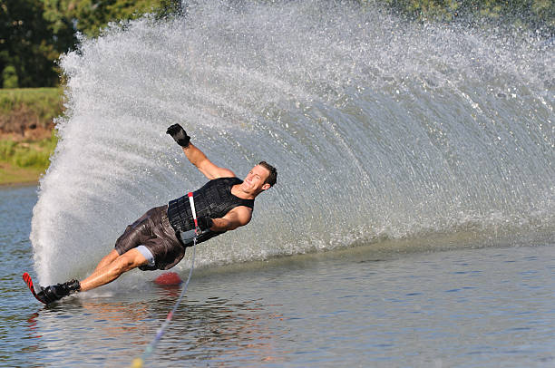 istock Male Waterskier and Spray 184337912