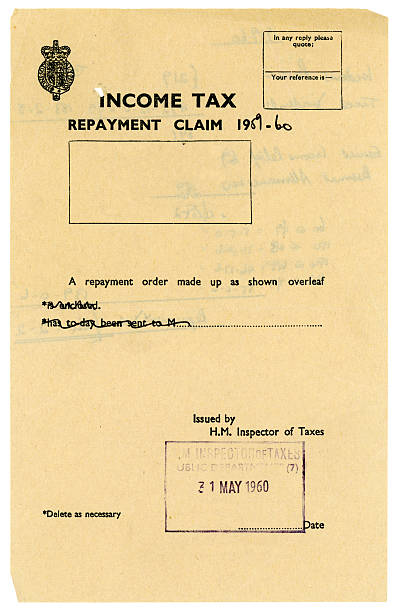 istock British income tax repayment claim form, 1960 184338067