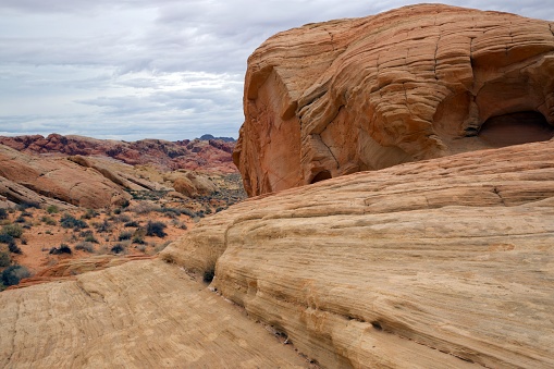 Valley of Fire State Park in Nevada offers spectacular views of colorful rock formations, as well as historic sites and wildlife like Desert Bighorn Sheep.