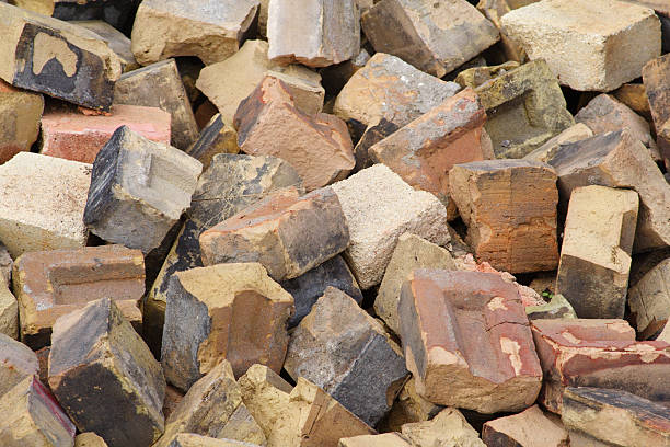 istock PIle of Broken Multi-Colored Bricks at a factory 184338206