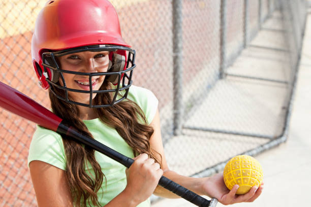 istock Girl in batting cage 184338286