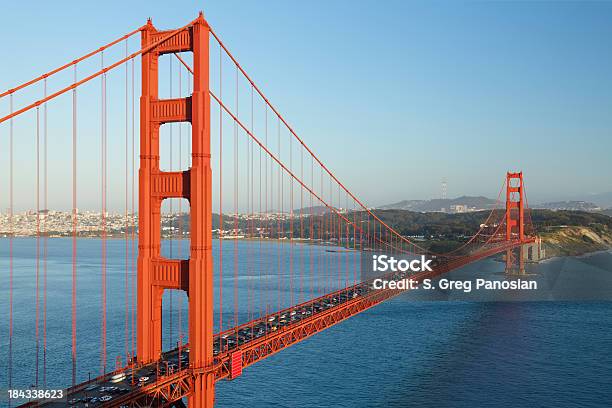 Sunny Day On The Crowded Golden Gate Bridge Stock Photo - Download Image Now - Architecture, Bay of Water, Bridge - Built Structure