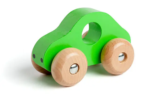 Photo of Green wooden toy car