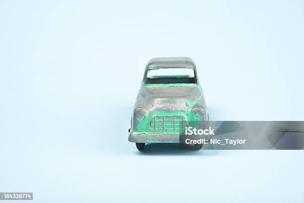 Vintage Green Truck On Blue Stock Photo - Download Image Now - Horizontal, Manufactured Object, Memories