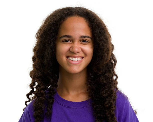 Female Portrait Portrait of a woman on a white background. http://s3.amazonaws.com/drbimages/m/js.jpg late teens isolated on white one person cute stock pictures, royalty-free photos & images