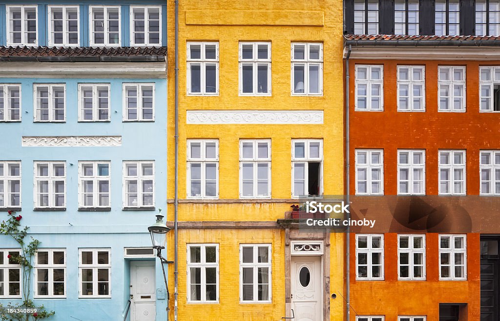 Tre colori casa davanti - Foto stock royalty-free di Copenhagen