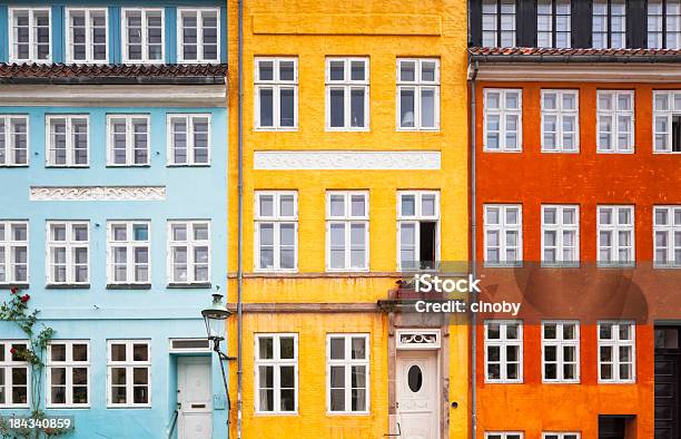 Tre Colori Casa Davanti - Fotografie stock e altre immagini di Copenhagen - Copenhagen, Esterno di un edificio, Appartamento