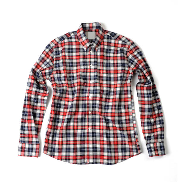 istock Red and blue plaid shirt 184341111